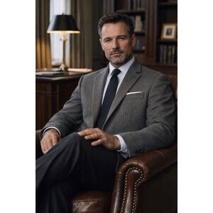 Lauren Ralph Lauren Mens Gray Herringbone Wool Blazer 40R 2 Button Sport Coat